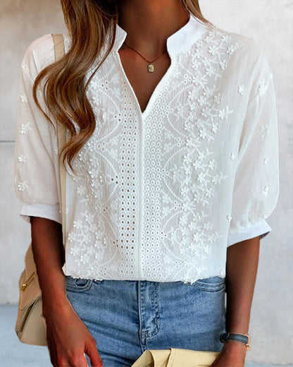 Susannah | Women's Breathable V-Neck Relaxed Summer Blouse