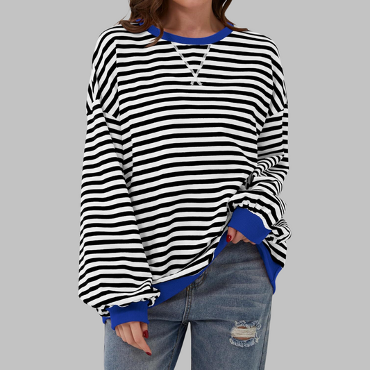 Asiola | Women's Relaxed Striped Crewneck Long
