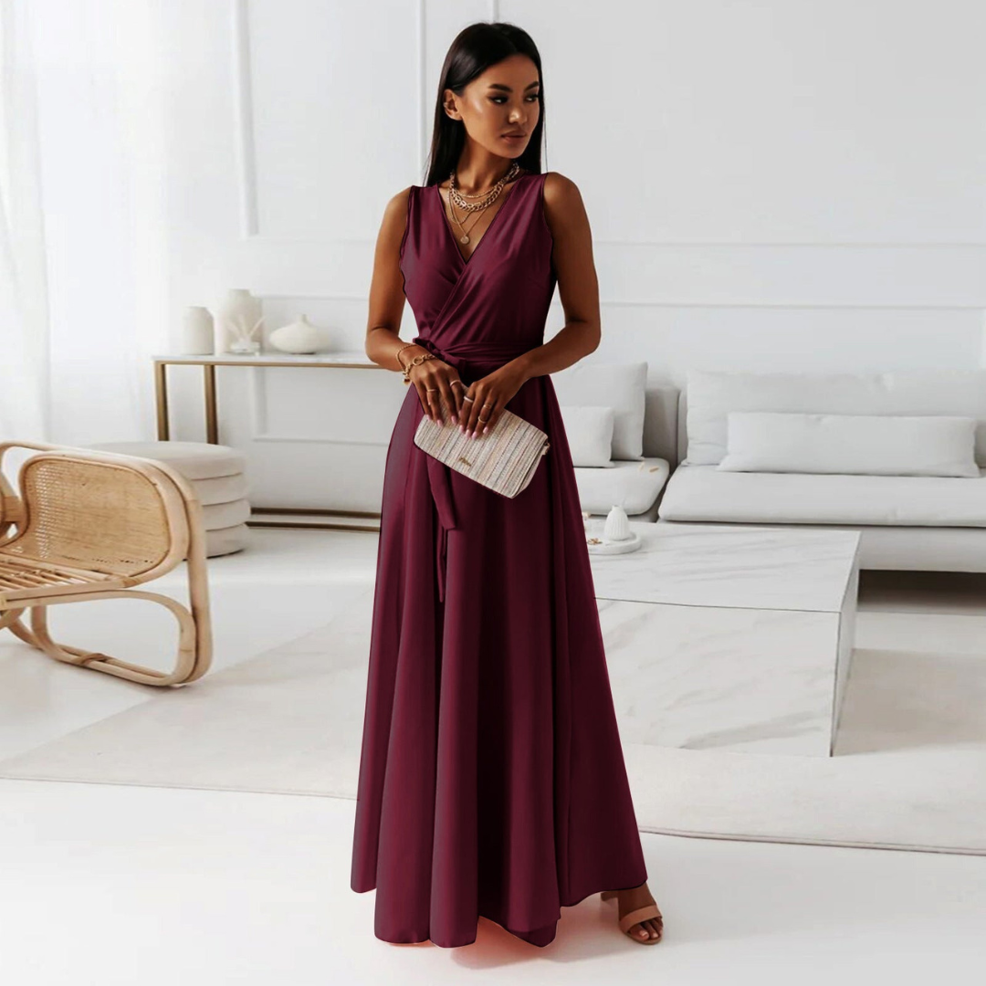 Viviane | Women's Wedding Guest Elegant Wrap Maxi Dress