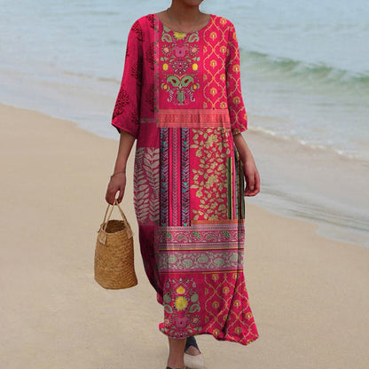 Carolin | Women's Maxi Dress with Ethno-Boho-Pattern