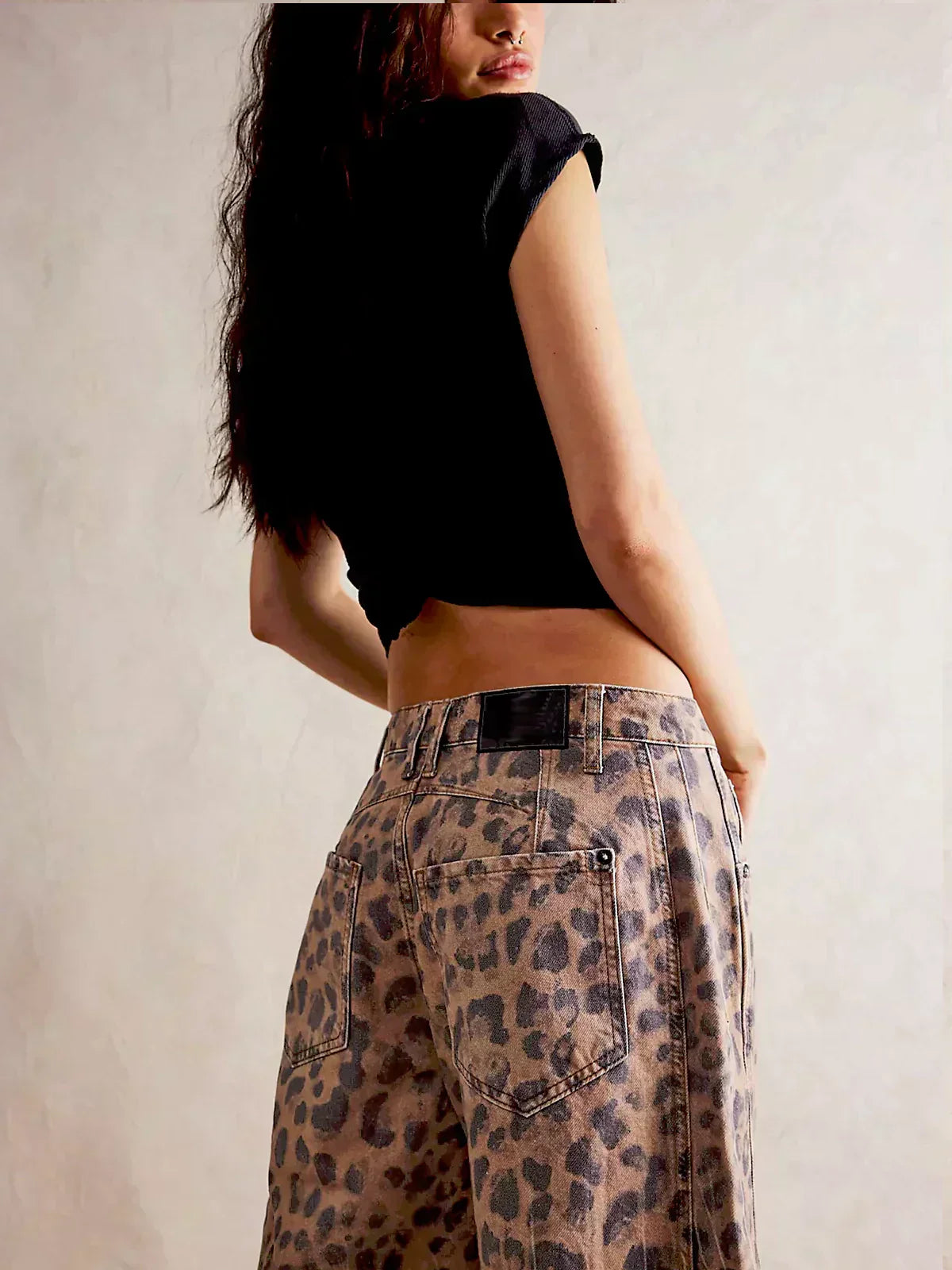 Gabriela | Women's Printed Jeans with Wide Leg