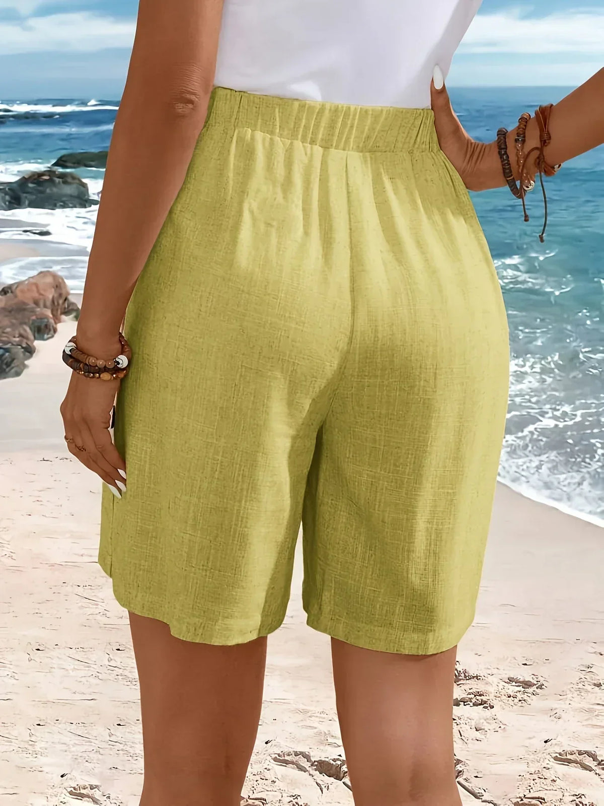 Whitney | Side-Button Detail Shorts