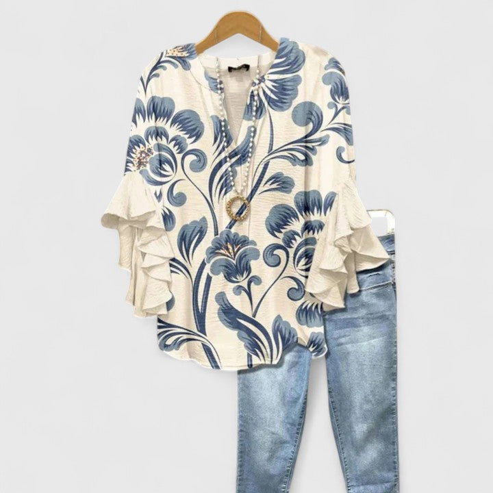 Serafina | Breathable Floral Women's Elegant Blouse