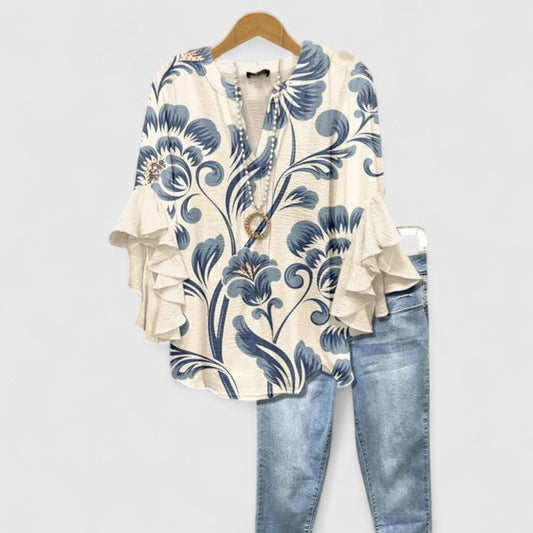 Serafina | Breathable Floral Women's Elegant Blouse