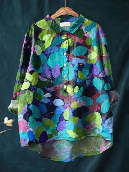 Paulette | Floral blouse with romantic drape and feminine everyday elegance