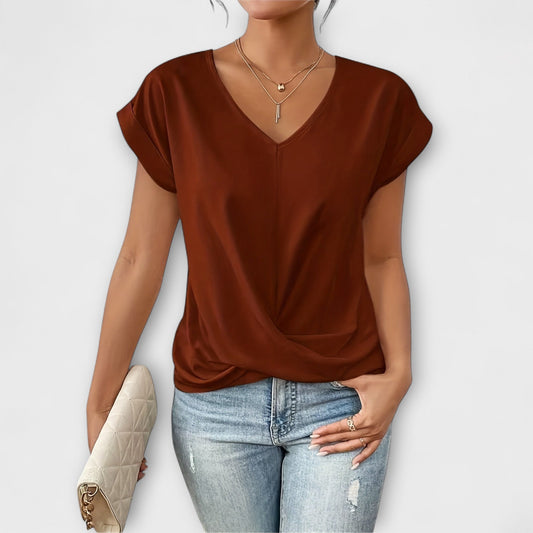 Amelinda | Women's V-Neck Relaxed Lightweight Top