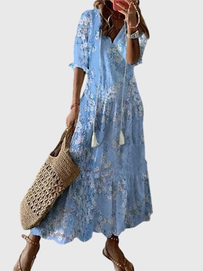 Michaela | Women's Maxi V-Neck Beach Dress