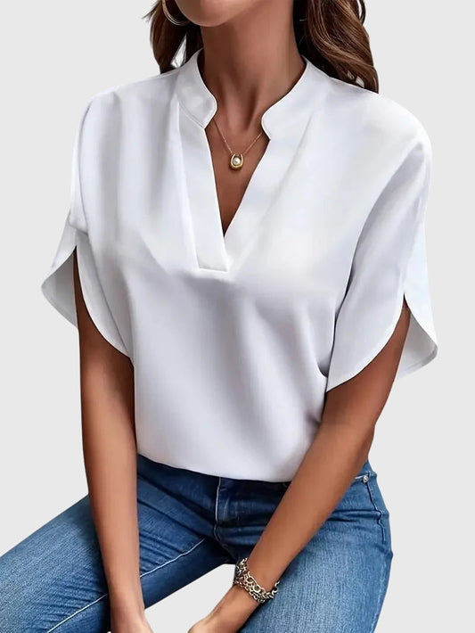 Aliverta | V-Neck Relaxed Work Casual Shirt