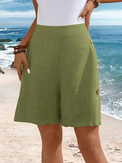 Whitney | Side-Button Detail Shorts