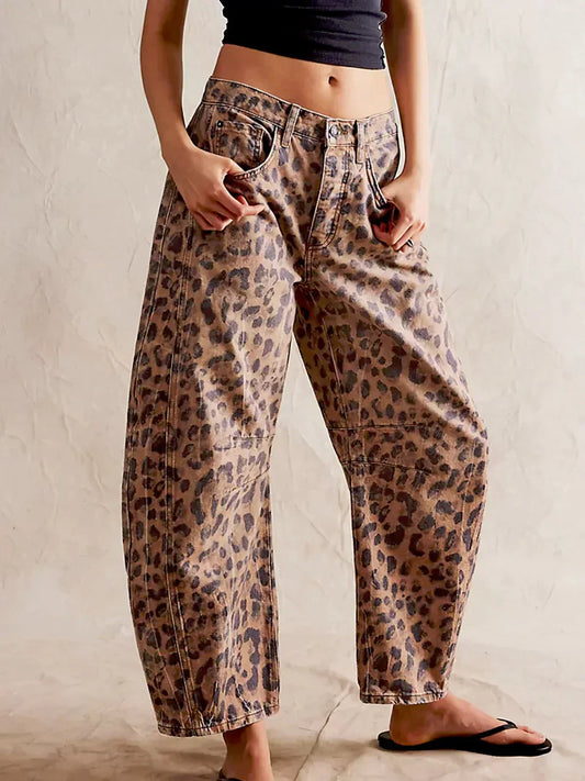 Gabriela | Women's Printed Jeans with Wide Leg