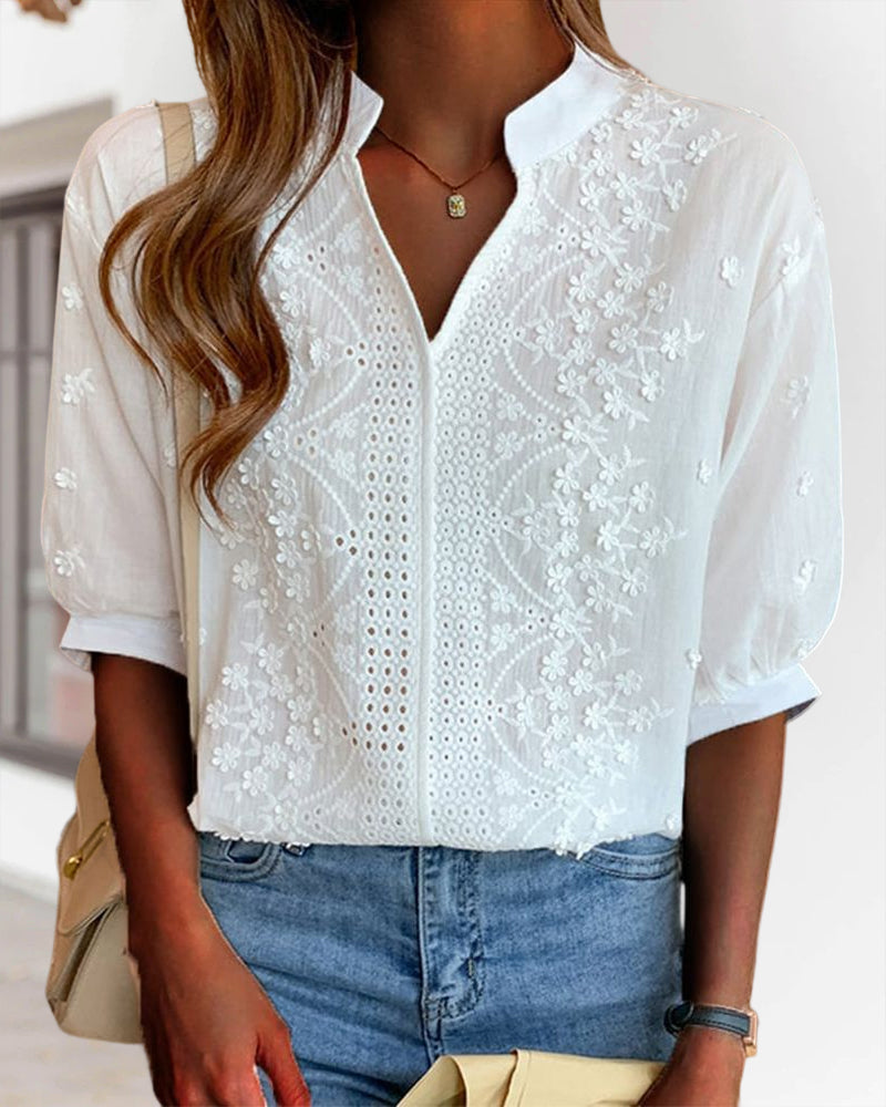 Susannah | Women's Breathable V-Neck Relaxed Summer Blouse
