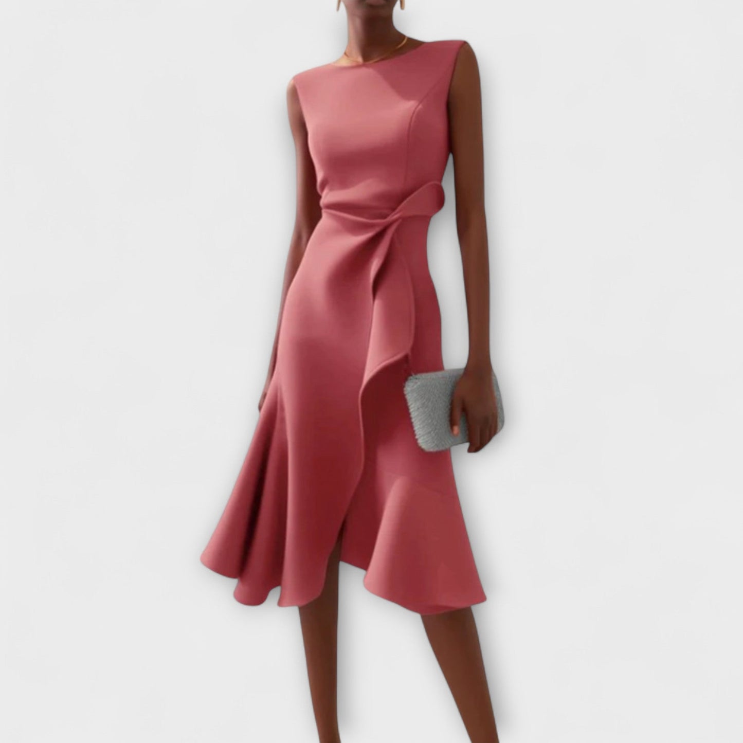 Beatrice | Women's Draped Asymmetrisches Midi Dress
