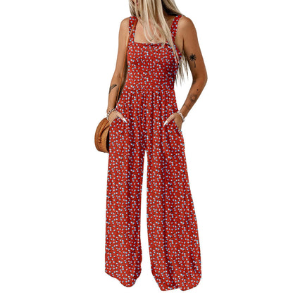 Ursula | Elegant Women's-Spring-Jumpsuit with Floral Print and wide Leg