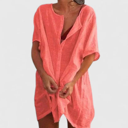 Sabina | Women's Relaxed Button Placket Shorts Beach Wrap Dress