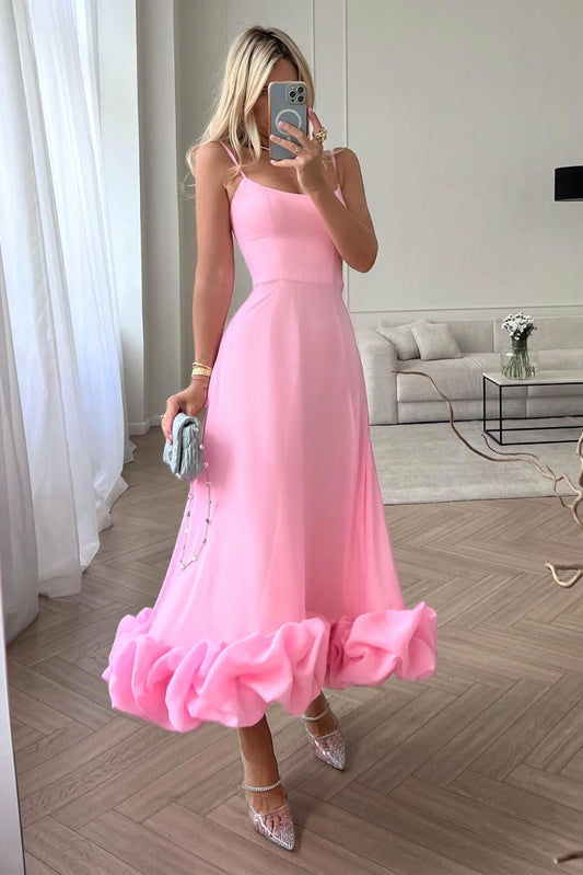 Jasmin | Women's elegant Dress for Wedding Guests with Ruffle Hem