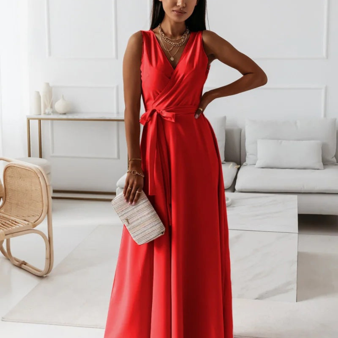 Viviane | Women's Wedding Guest Elegant Wrap Maxi Dress
