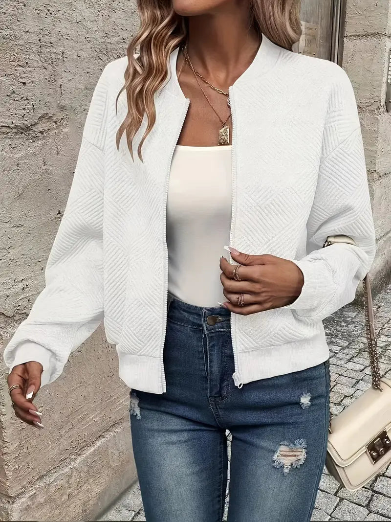 Jessica | Women's Knit Cardigan with Zip and Texture