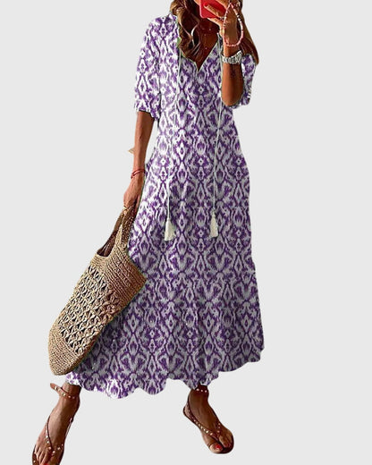 Adriana | Women's V-Neck Elegant Flattering Dress