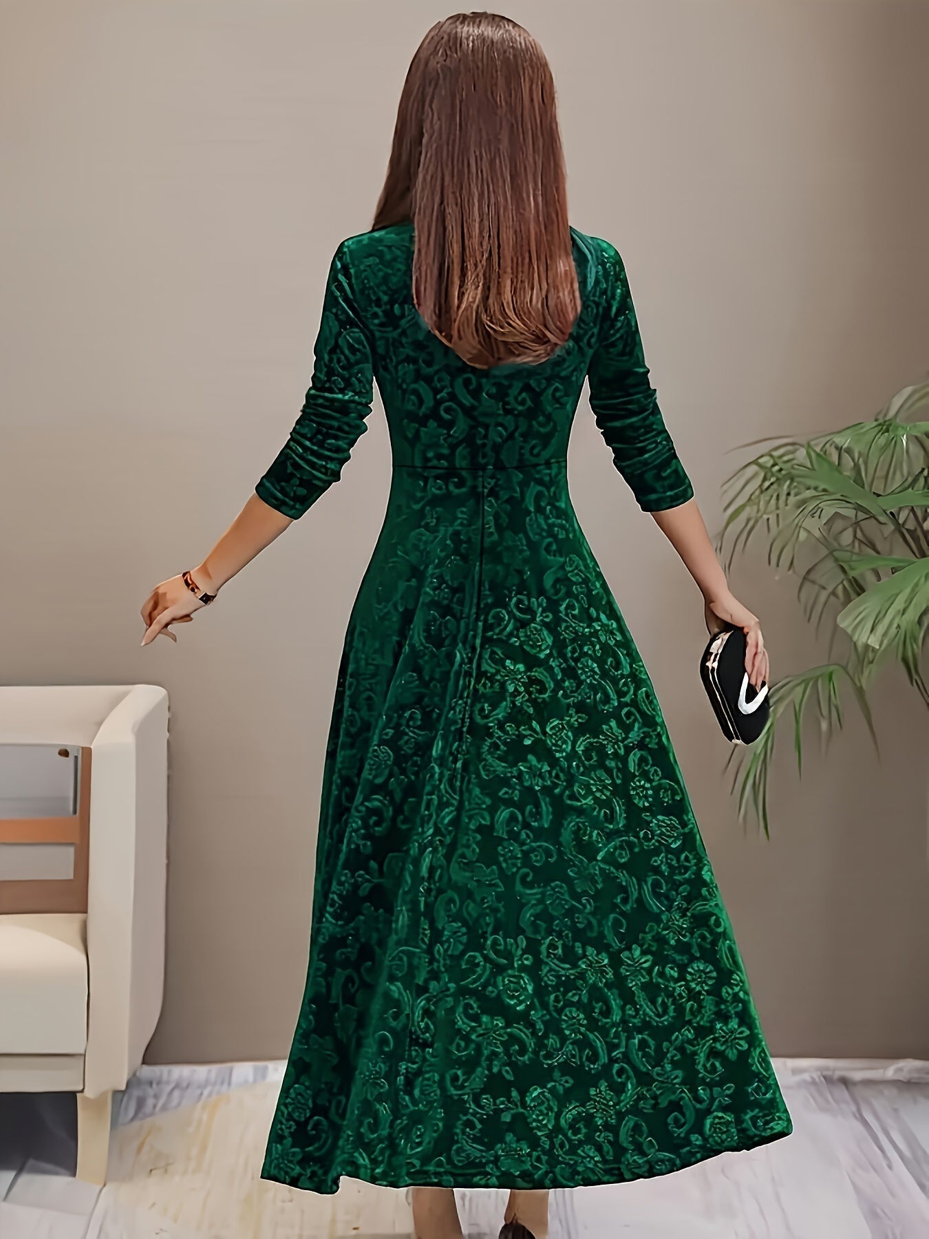 Karin | Women's floral Velvet-Dress for Formal Occasions
