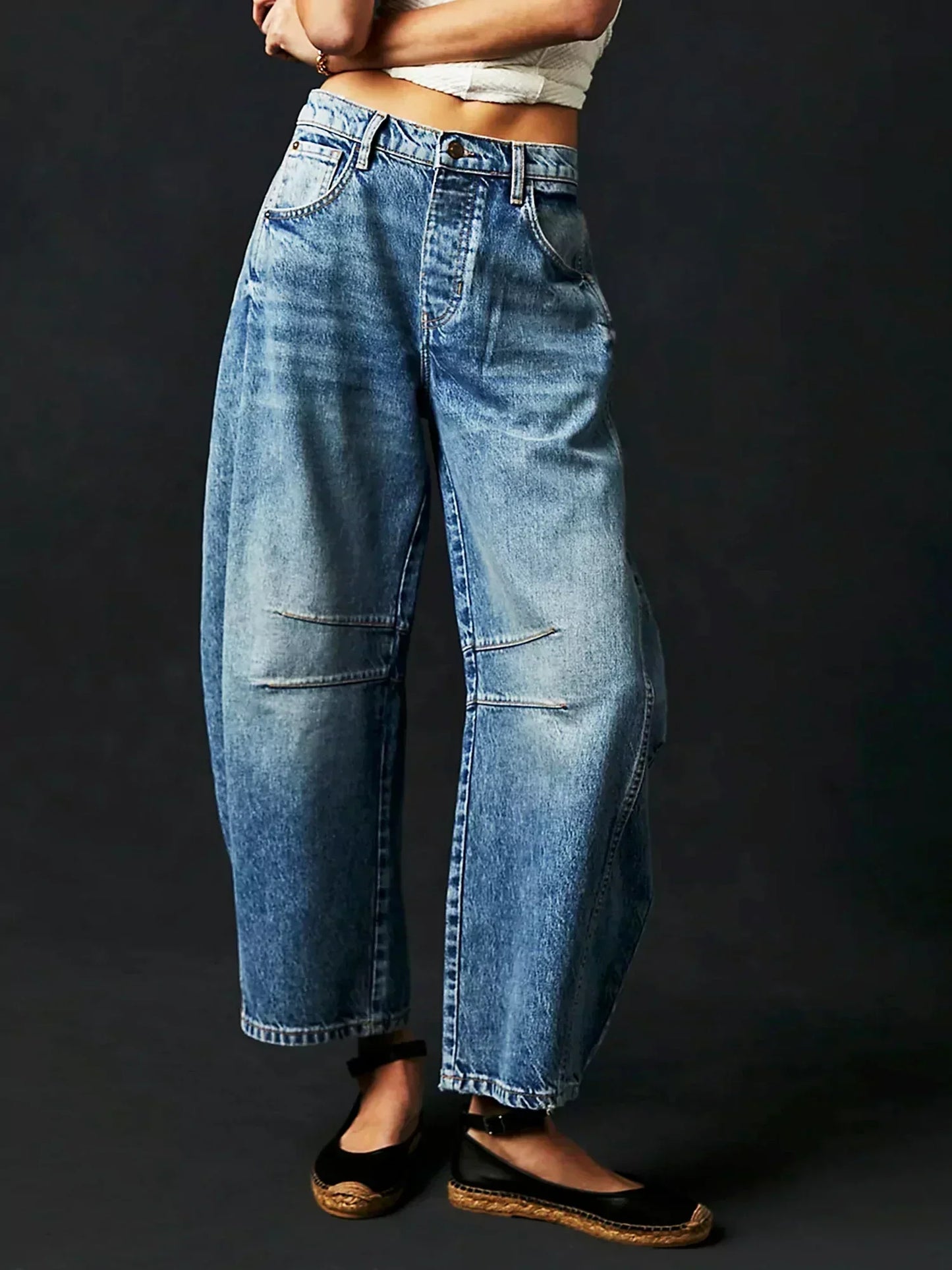 Gabriela | Women's Printed Jeans with Wide Leg