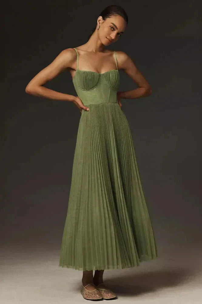 Jana | Women's Pleat Strap Maxi Dress