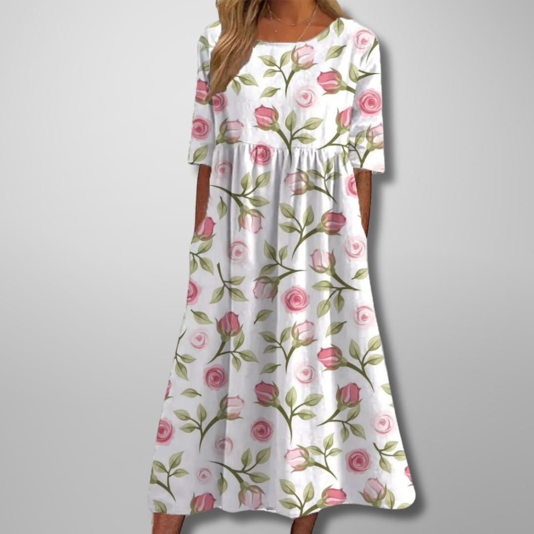 Milena | Breathable Midi Relaxed Women's Dress