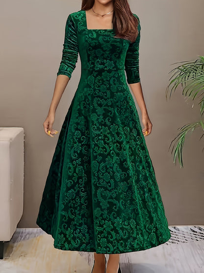 Karin | Women's floral Velvet-Dress for Formal Occasions