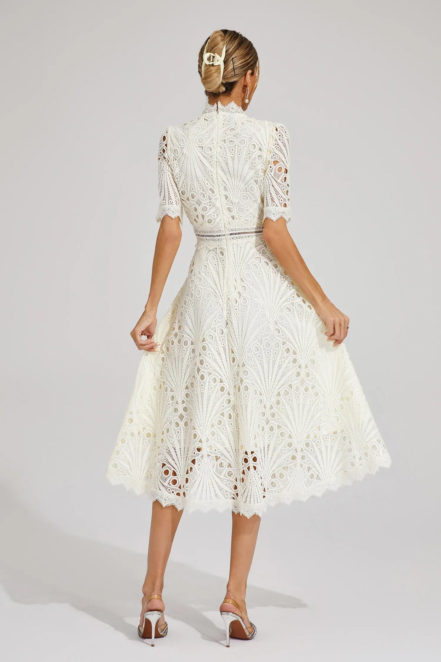 Jasmin | Women's Chic Pointed Midi Dress