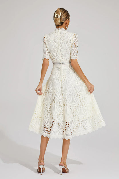 Jasmin | Women's Chic Pointed Midi Dress