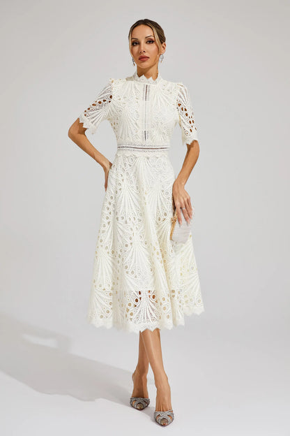 Jasmin | Women's Chic Pointed Midi Dress