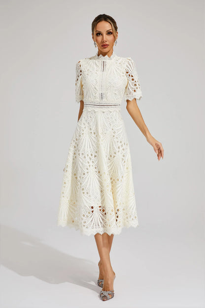 Jasmin | Women's Chic Pointed Midi Dress