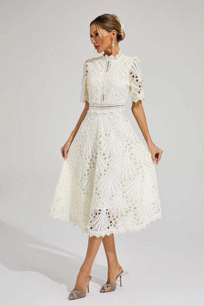 Jasmin | Women's Chic Pointed Midi Dress