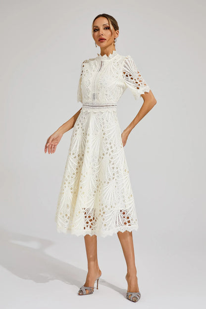 Jasmin | Women's Chic Pointed Midi Dress