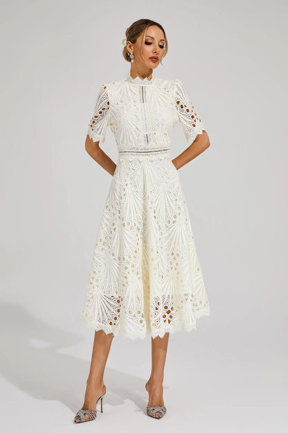 Jasmin | Women's Chic Pointed Midi Dress