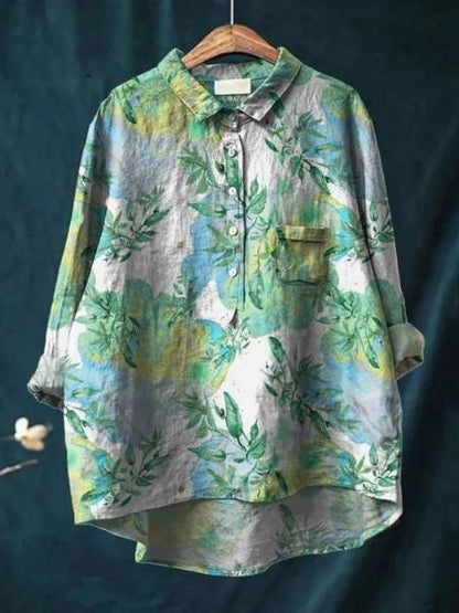 Paulette | Floral blouse with romantic drape and feminine everyday elegance