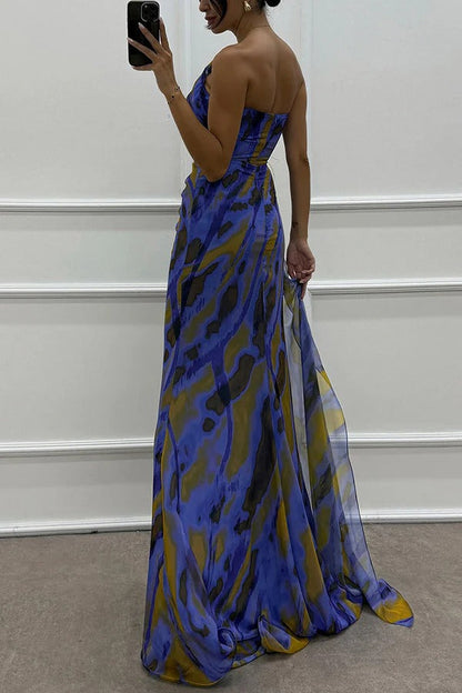 Sabine | Women's Off-Shoulder Evening Dress with High Slit in Maxi Length