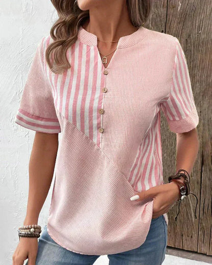 Odette | Soft striped blouse with timeless sophistication and all-day comfort