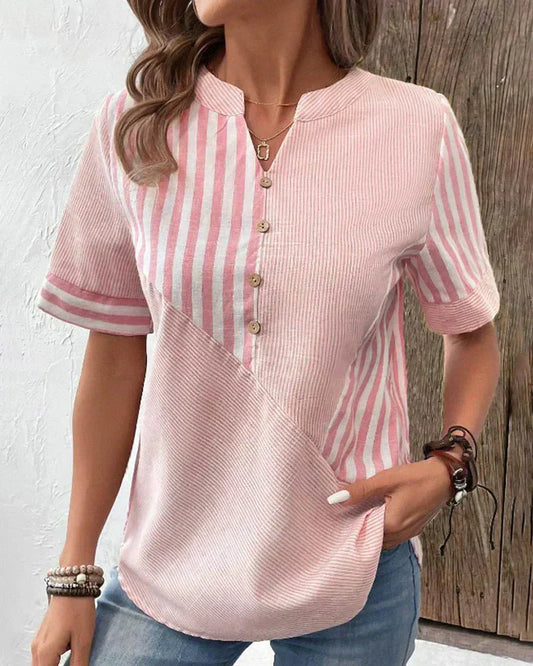 Odette | Soft striped blouse with timeless sophistication and all-day comfort