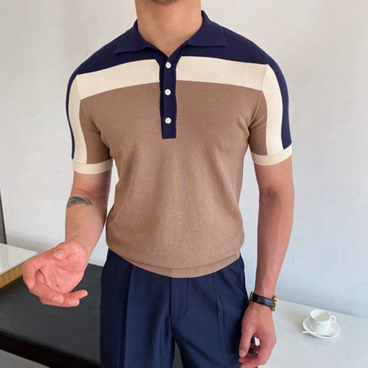 Dante | Men’s Color Block Button Polo Shirt