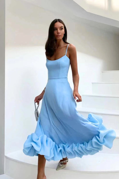 Jasmin | Women's elegant Dress for Wedding Guests with Ruffle Hem
