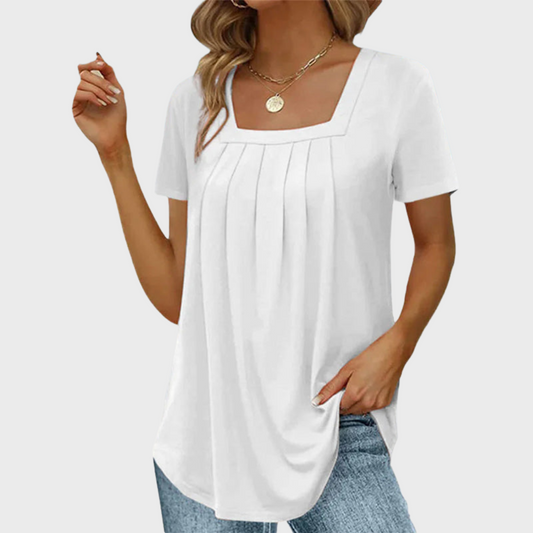 Marguerite | Airy summer blouse with modern square neckline and comfort