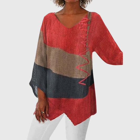 Ampelia | Women's V-Neck Work Lightweight Top
