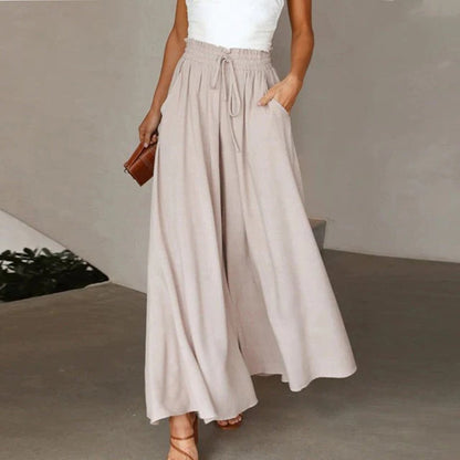 Terra | Smocked-Waist Wide-Leg Pants