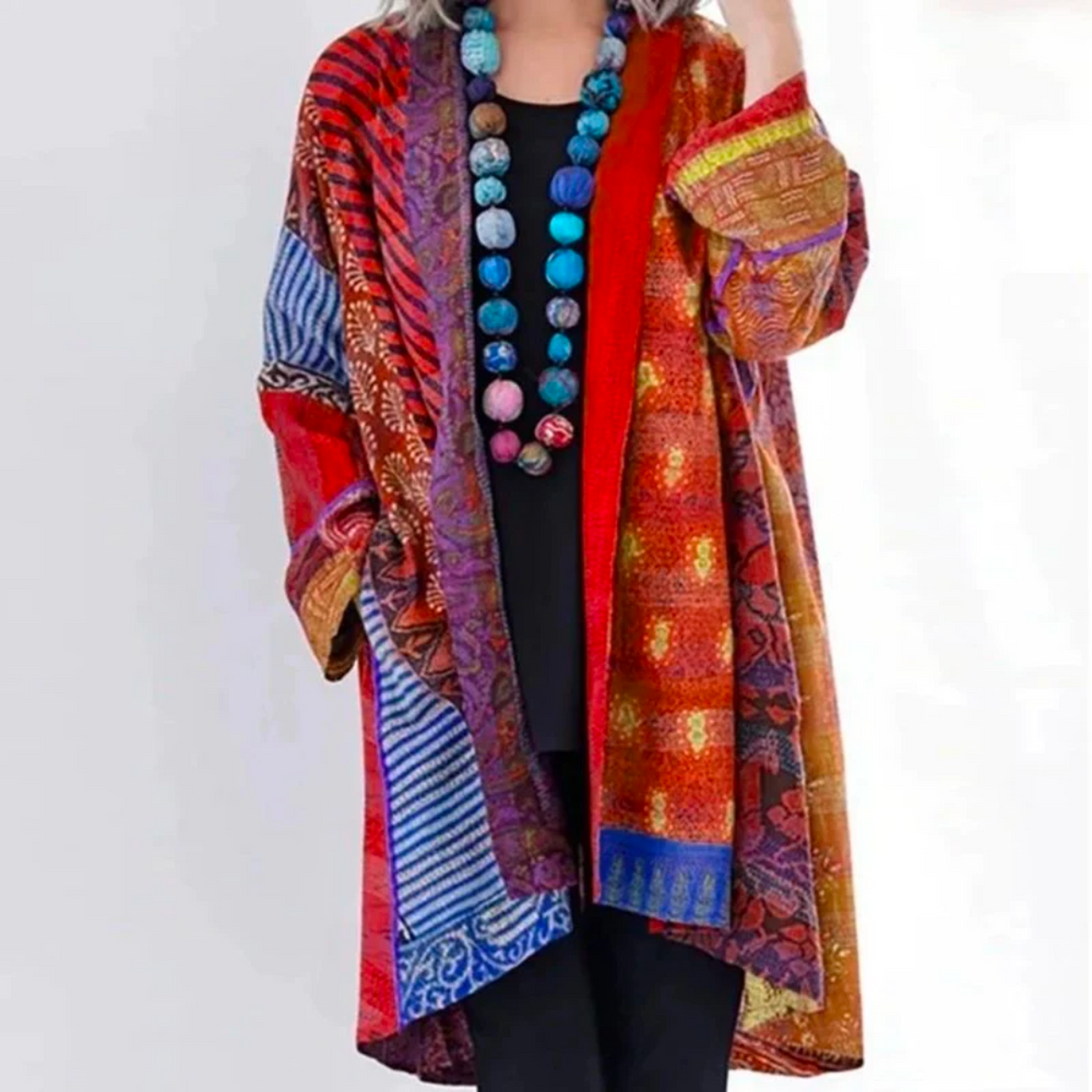 Hanna | Women's Relaxed Fit Boho-Knit Cardigan in Duster-Length