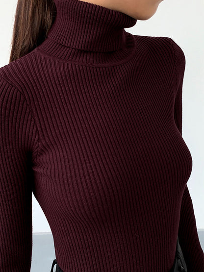 Jennifer | Women's Spring Stylish Ribbed Turtleneck Sweater