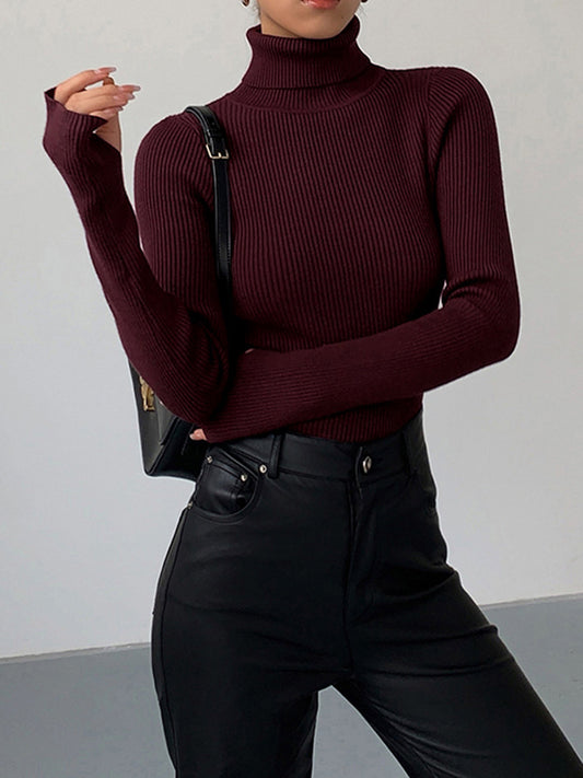 Jennifer | Women's Spring Stylish Ribbed Turtleneck Sweater