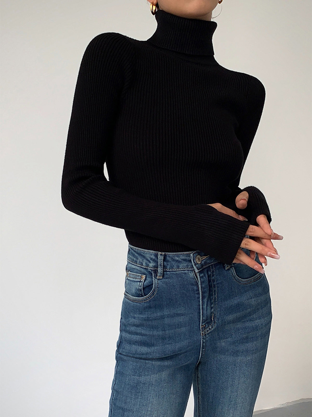 Jennifer | Women's Spring Stylish Ribbed Turtleneck Sweater