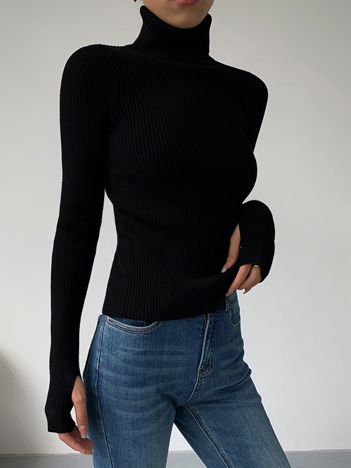 Jennifer | Women's Spring Stylish Ribbed Turtleneck Sweater