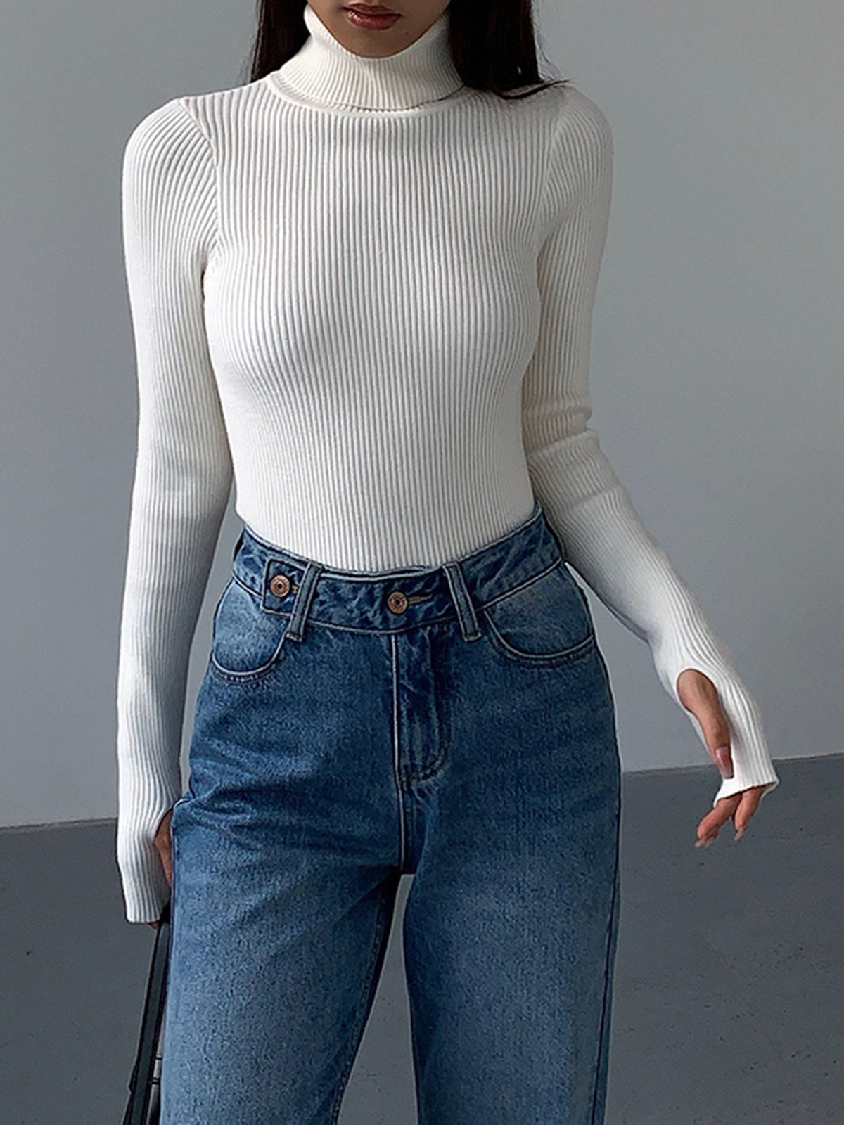 Jennifer | Women's Spring Stylish Ribbed Turtleneck Sweater