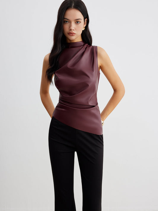 Francesca | Women's Summer Ärmelloses Chic Top with High Collar